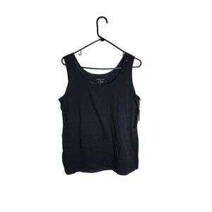 NWT Preswick & Moore Black Sleeveless Tank Top L Cotton Blend